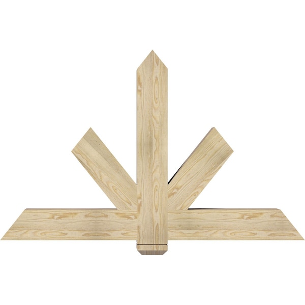 Ekena Millwork Kennewick Rough Sawn Timber Gable Bracket, Douglas Fir, 60"W x 38"H x 6"D x 6"F, 15/12 Pitch GBW060X38X0606KEN00RDF - main